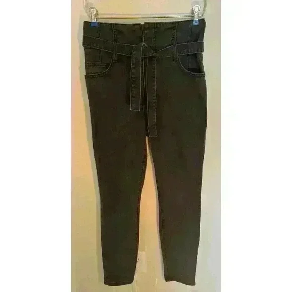 Current/Elliott Corset Stiletto High Rise Skinny Crop Jeans in Black size 28 - Picture 2 of 9